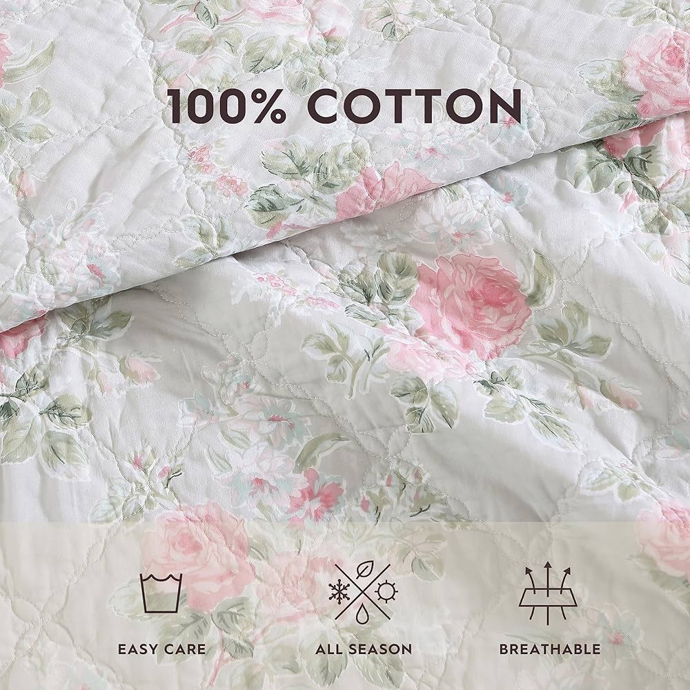 Amazon.com: Laura Ashley - Queen Quilt Set, Reversible